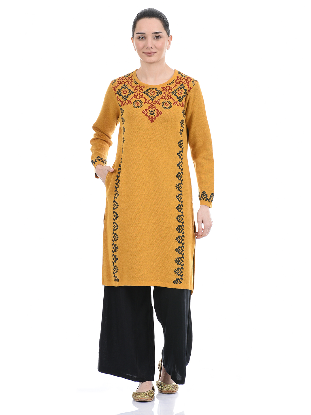 American Eye Women Casual Wear Gold Kurta